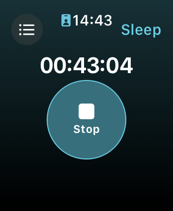 nappi on Apple Watch with a running sleep timer