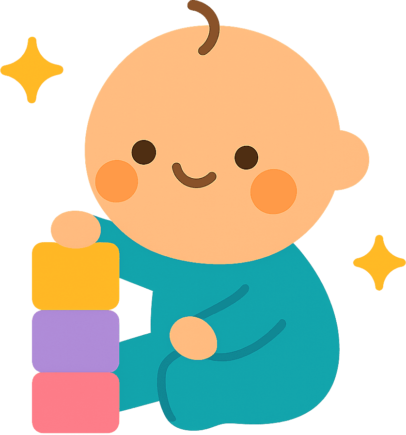 Baby development milestones illustration