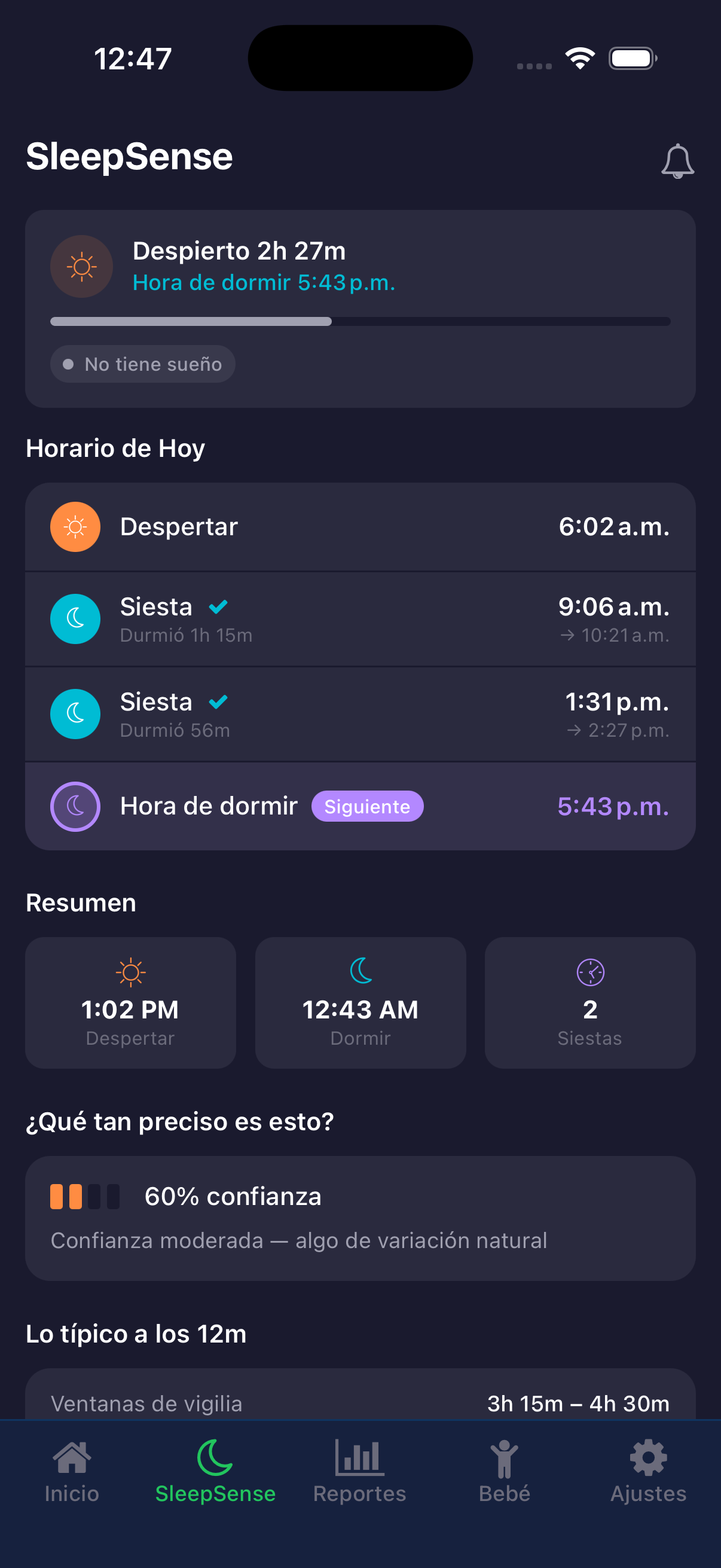 SleepSense predictions